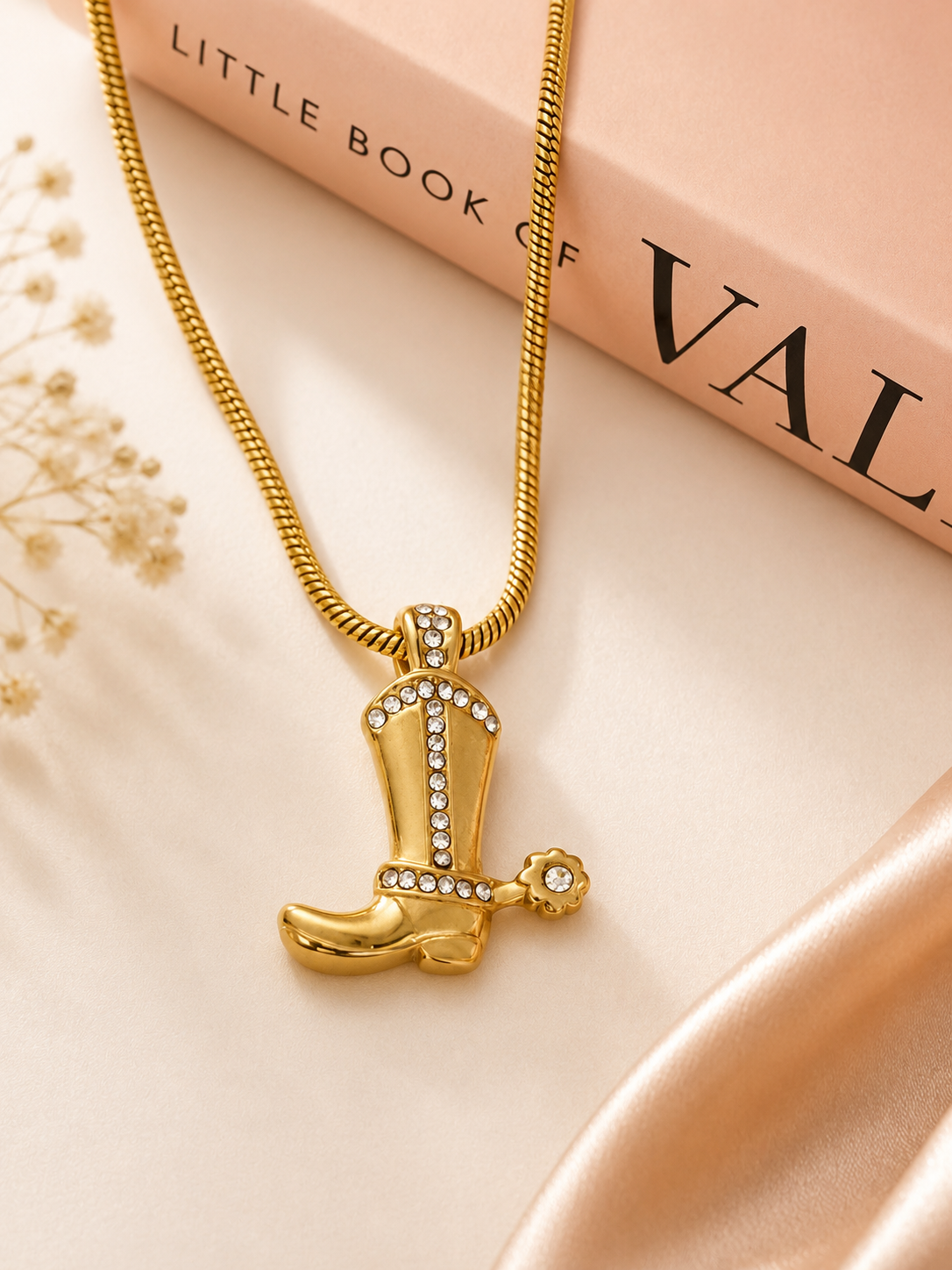 Golden Rodeo Boot Necklace