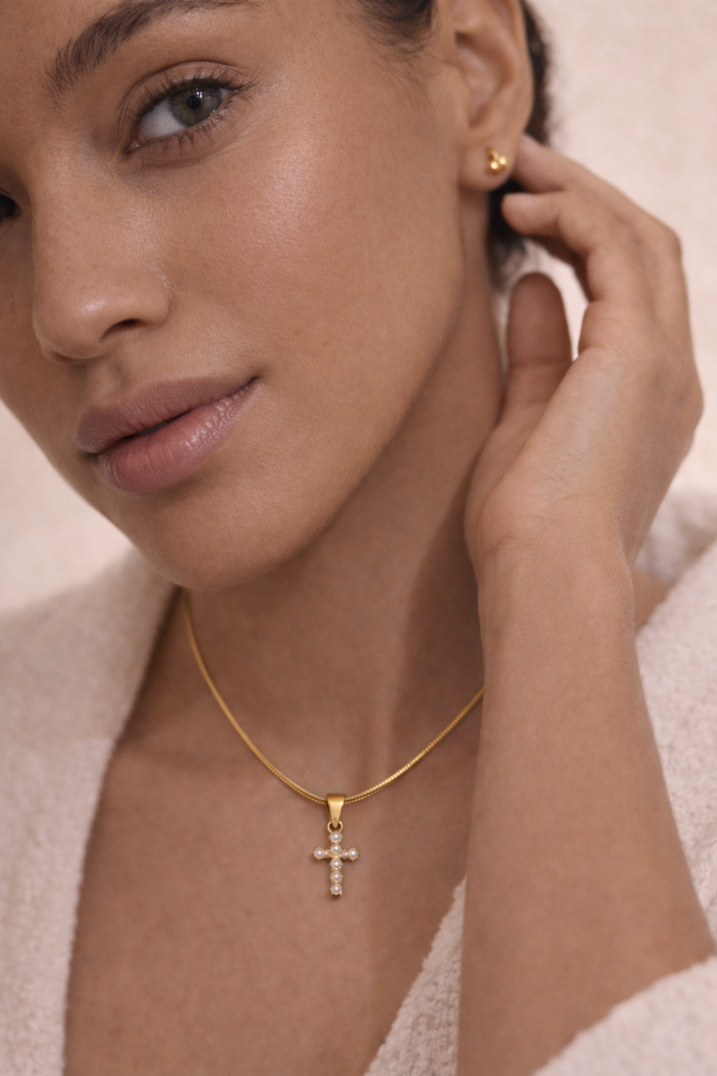Grace Pearl Cross Necklace