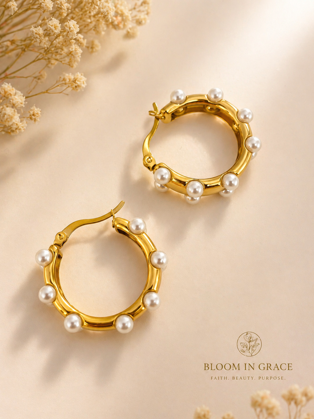 Pearl Glow Hoops