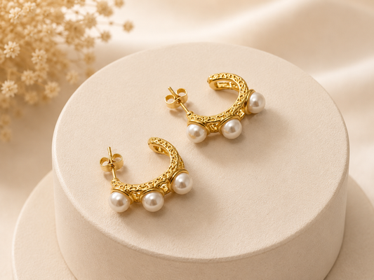 Pearl Halo Hoops