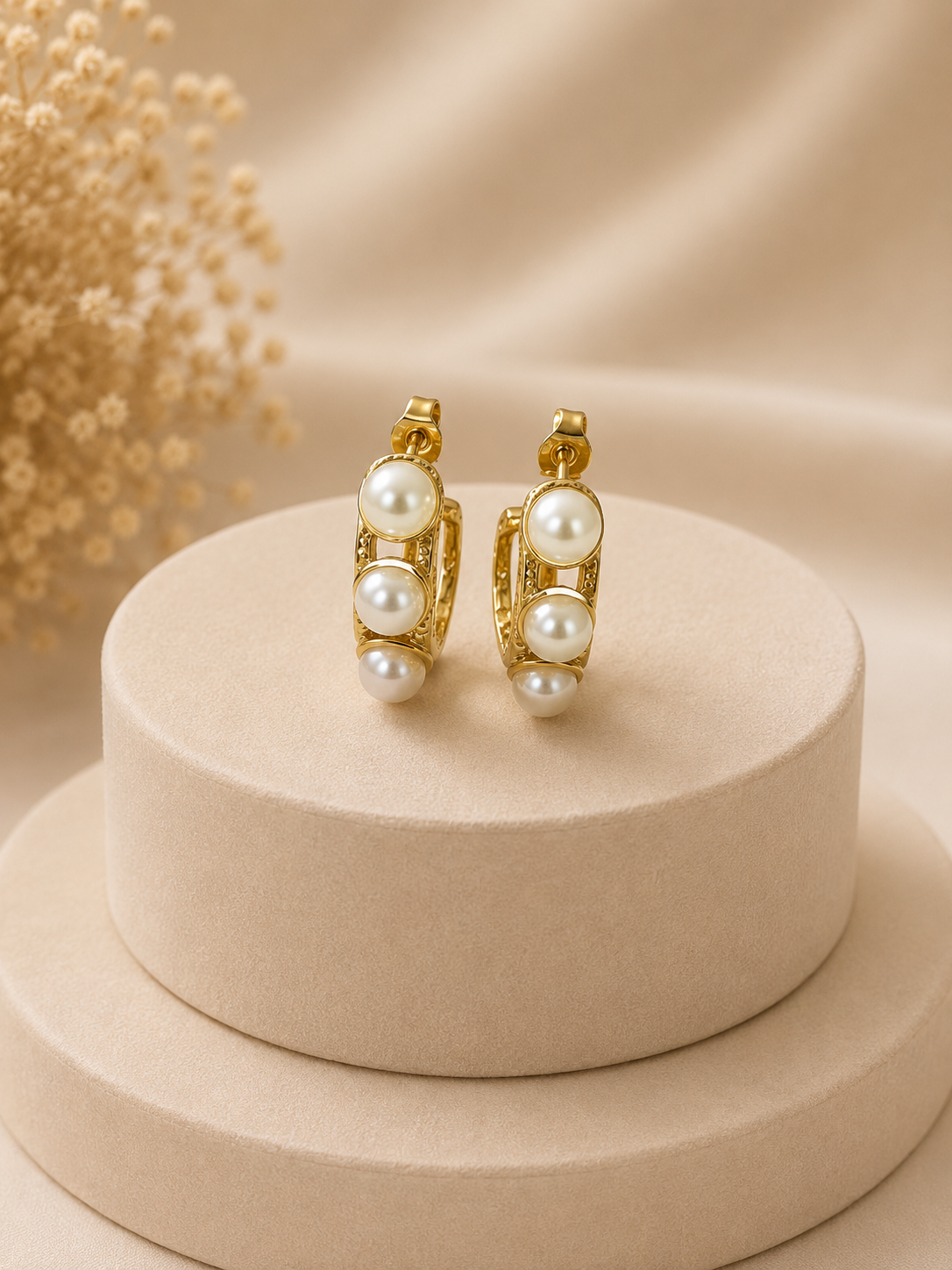 Pearl Halo Hoops