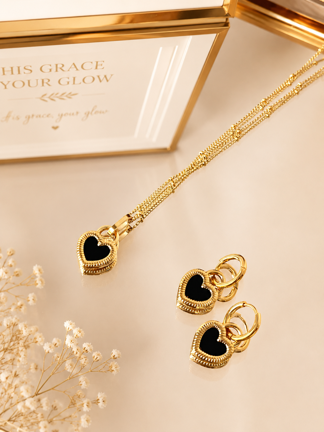 Midnight Heart Jewelry Set